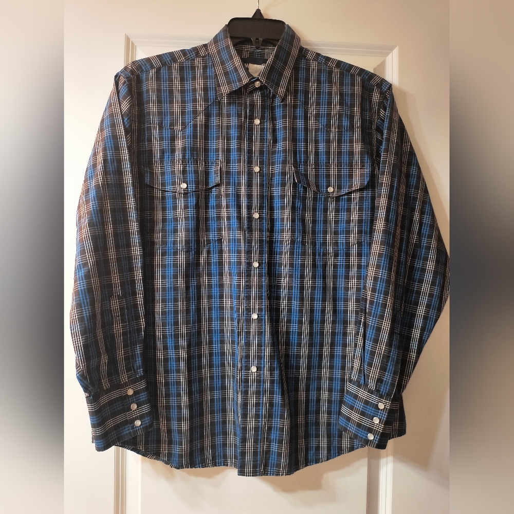 Wrangler Western Pearl Snap Shirt – Size L